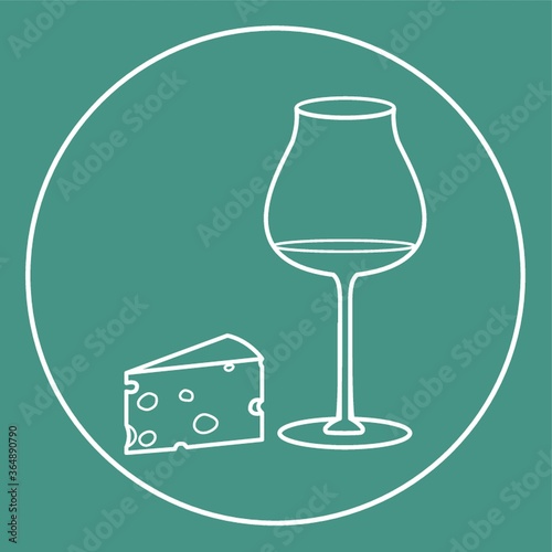 cheese with glass of wine icon