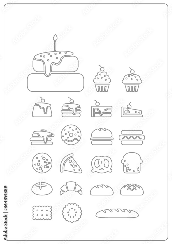 assorted bakery icons