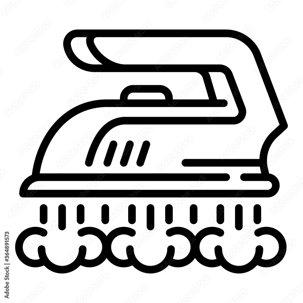 Modern iron icon. Outline modern iron vector icon for web design isolated on white background