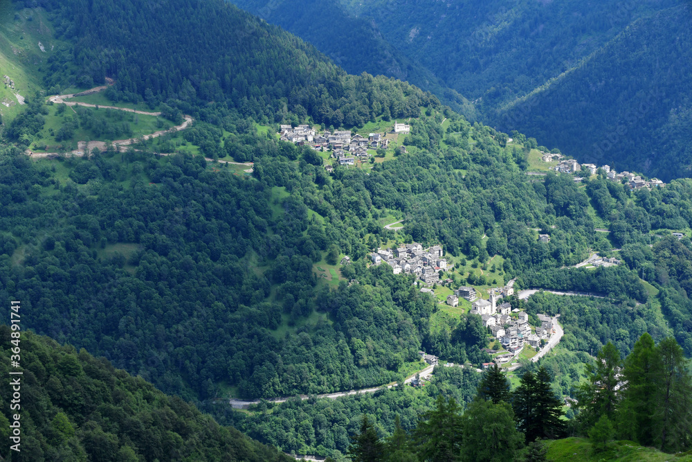 The characteristic village of Rimella in the mountains of Valsesia
