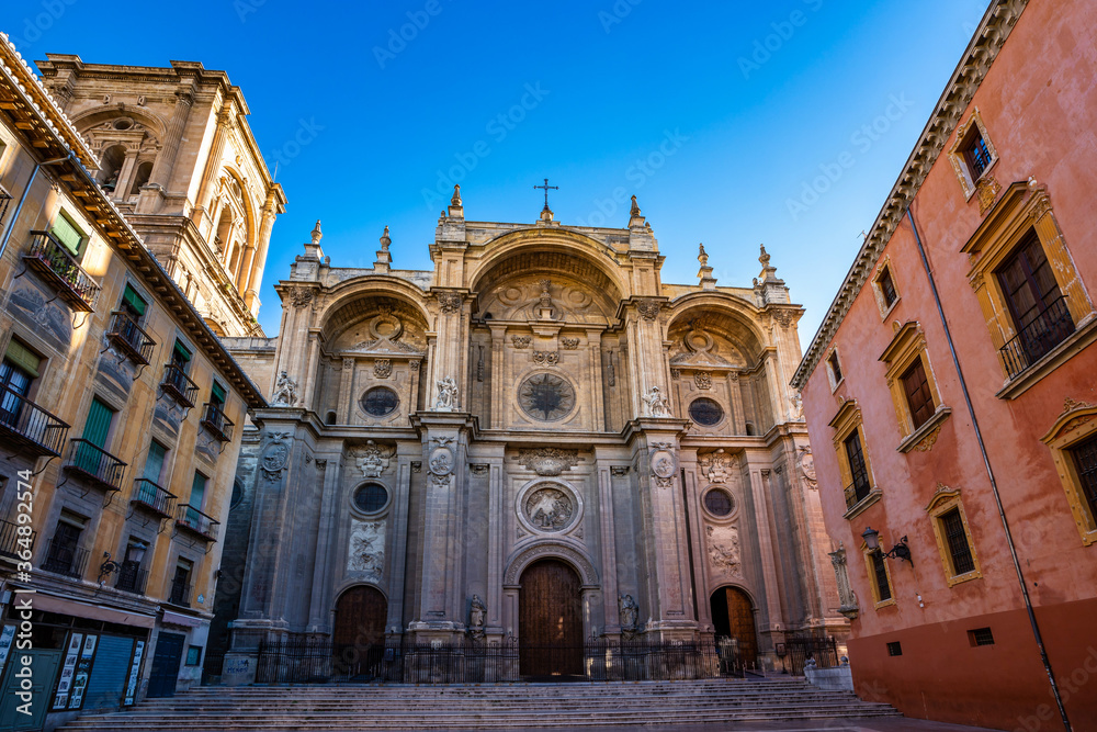 Cathedral of Incarnation in Granada city. Andalusia, Spain.