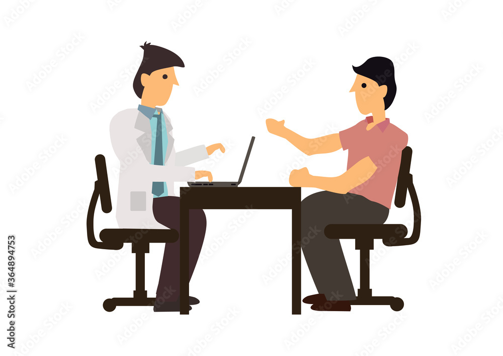Doctor and patient talking at the table in the hospital. Medical consultation concept. Doctor and patient talking at the table in the hospital. Medical consultation concept.
