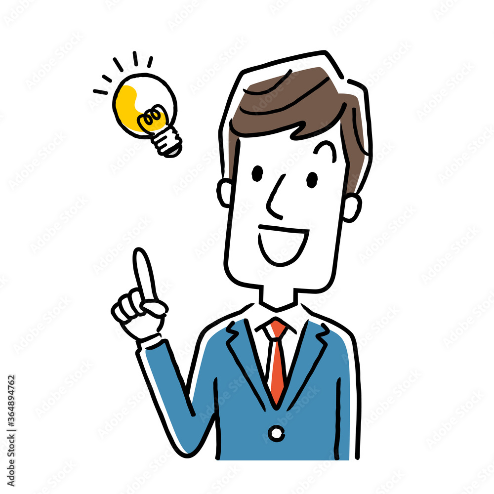 Vector illustration material: businessman with ideas