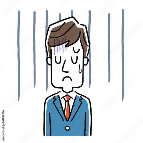 Vector illustration material: depressed businessman