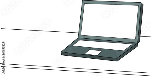 laptop on a worktable