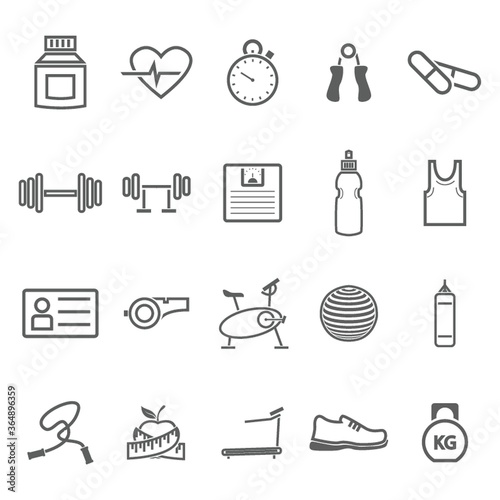 set of fitness icons