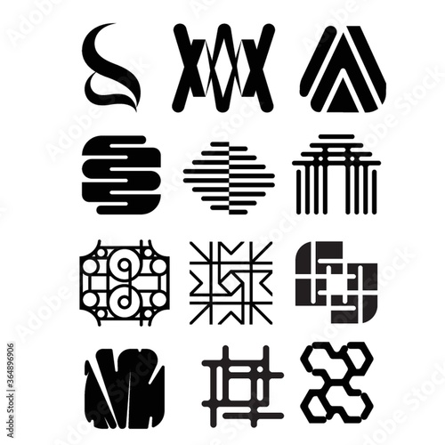 set of abstract icons