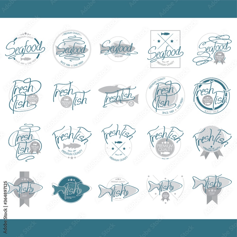 fish labels collection