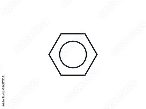 Fastener, nuts bolts, tool icon. Vector illustration, flat design.