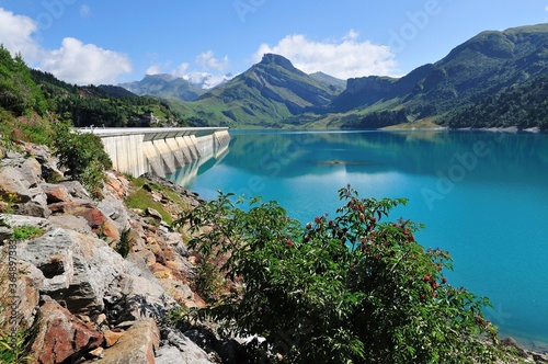 Lake and dam of Roselend, Savoie, France