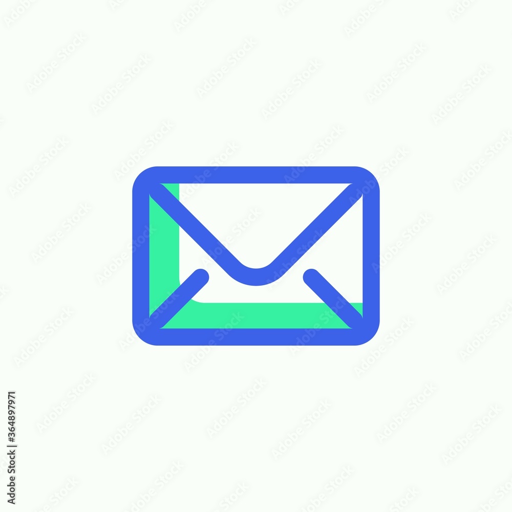 Envelope mail icon vector, Message, email filled flat sign, bicolor pictogram, green and blue colors. Symbol, logo illustration Envelope mail icon vector, Message, email filled flat sign, bicolor pictogram, green and blue colors. Symbol, logo illustration