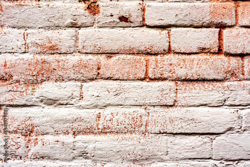 Texture of a brick wall with cracks and scratches which can be used as a background