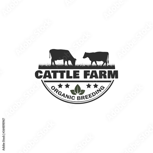 Vector inspiration for Vintage Cow / Beef farm logo design. Creative ideas of animal farm logos	
