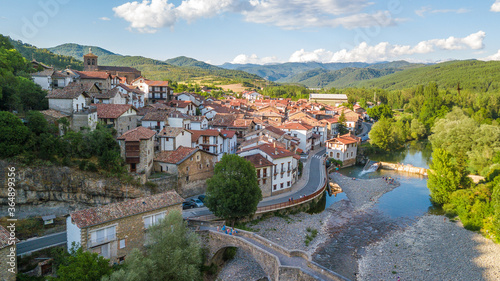 aerial view of otsagabia rural town, Spain photo
