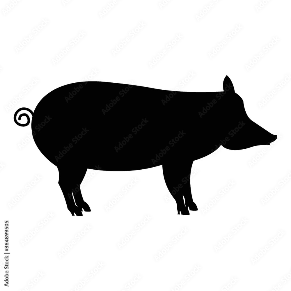 Fototapeta premium silhouette of pig