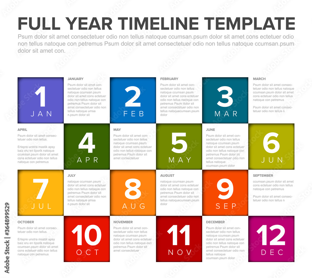 Infographic full year timeline template