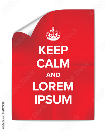 Keep calm and carry on folded poster template