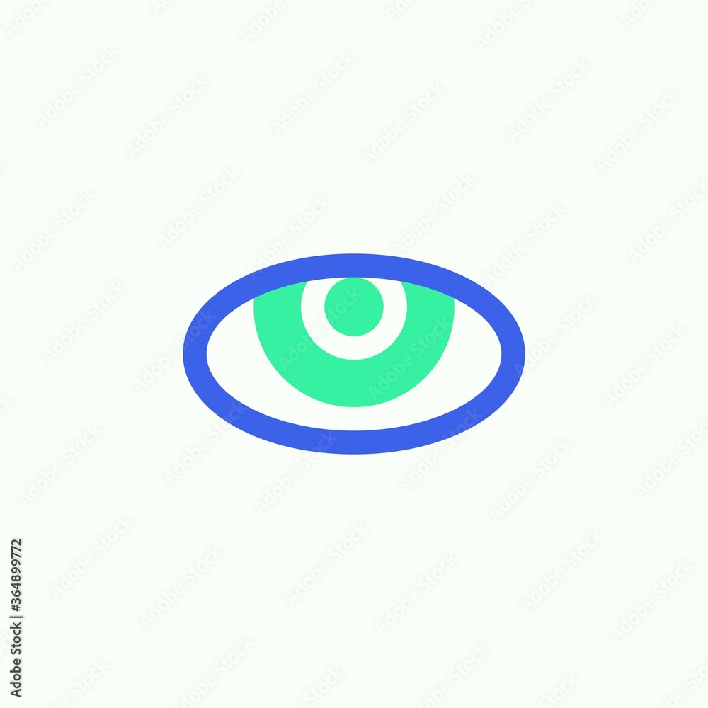 Vision eye icon vector, filled flat sign, Reading mode bicolor pictogram, green and blue colors. Symbol, logo illustration Vision eye icon vector, filled flat sign, Reading mode bicolor pictogram, green and blue colors. Symbol, logo illustration