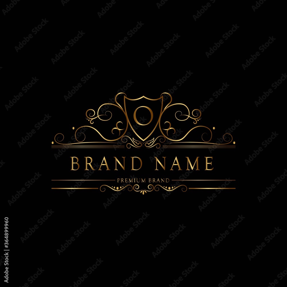 O premium luxury gold monogram logo. O letter logo. O monogram luxury gold logo.