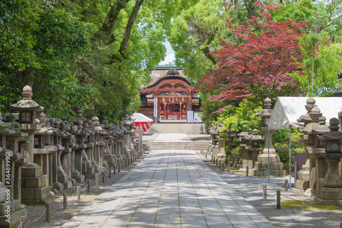 Iwashimizu Hachimangu Shrine in Yawata, Kyoto, Japan. The Shrine was founded in 859. photo