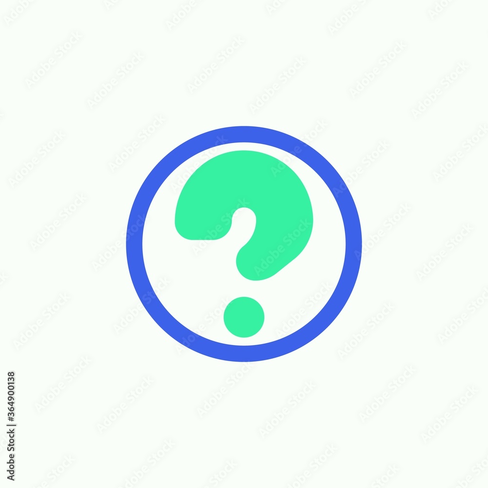 Question mark icon vector, filled flat sign, Question Support bicolor pictogram, green and blue colors. Symbol, logo illustration Question mark icon vector, filled flat sign, Question Support bicolor pictogram, green and blue colors. Symbol, logo illustration