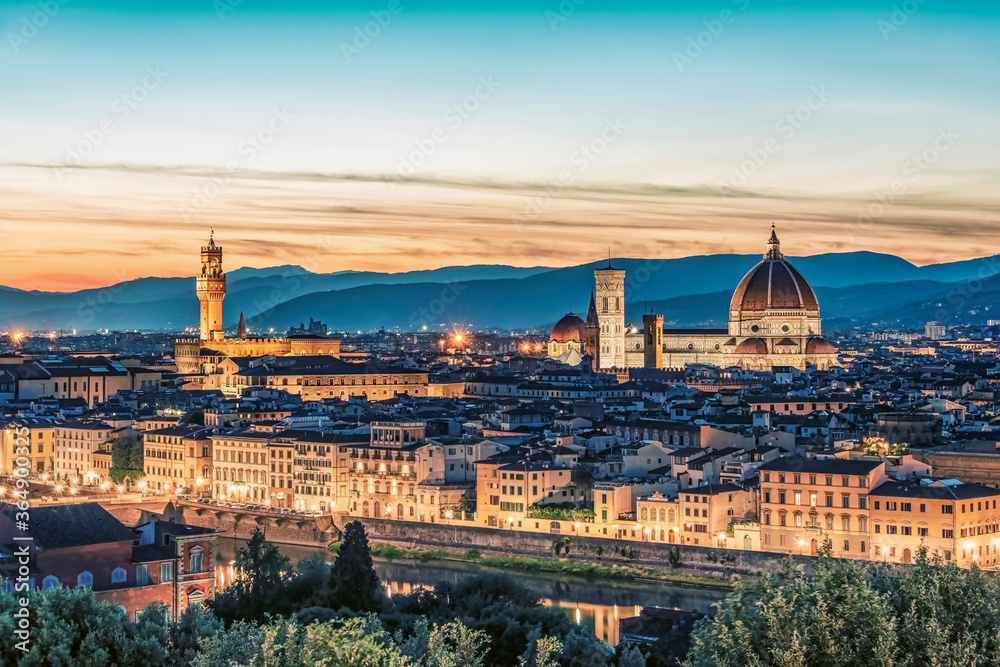 Florence city at sunset, Italy