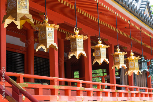 Iwashimizu Hachimangu Shrine in Yawata, Kyoto, Japan. The Shrine was founded in 859. It is National Treasures of Japan. photo