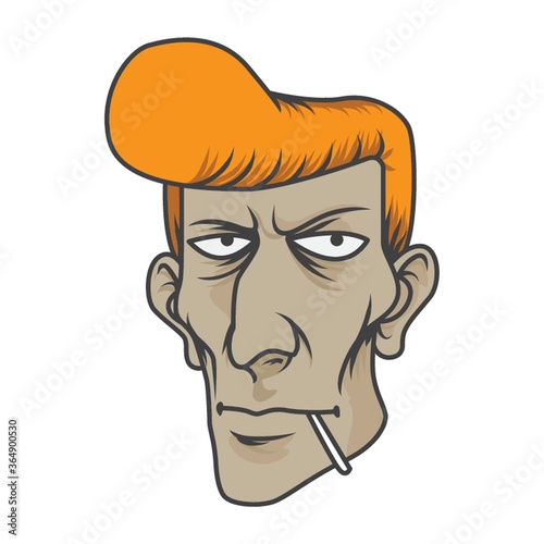 man with stick in his mouth