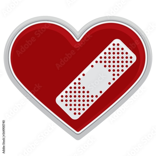 heart with blood and bandage