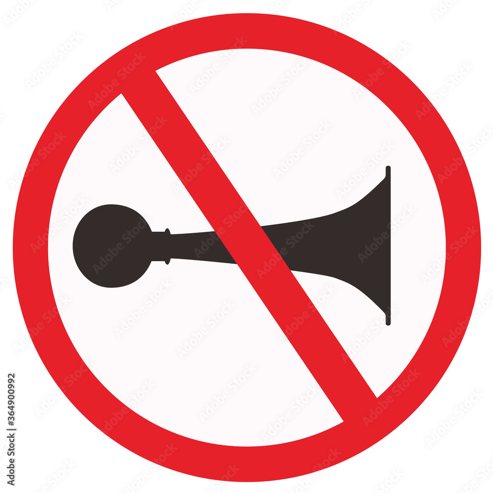 A sign that means : NO SOUND HORN A sign that means : NO SOUND HORN