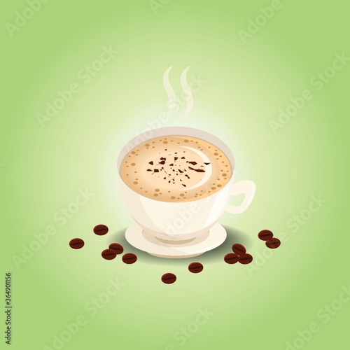 caffe latte with design in foam