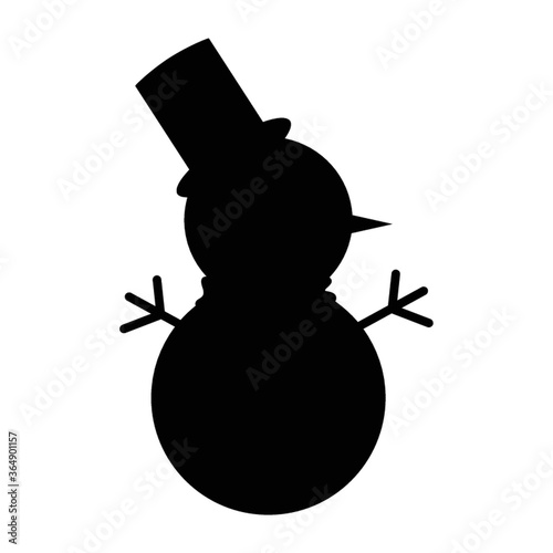 silhouette of snowman