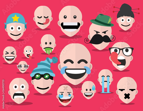 Smiley faces group of vector emoticon characters © Sky
