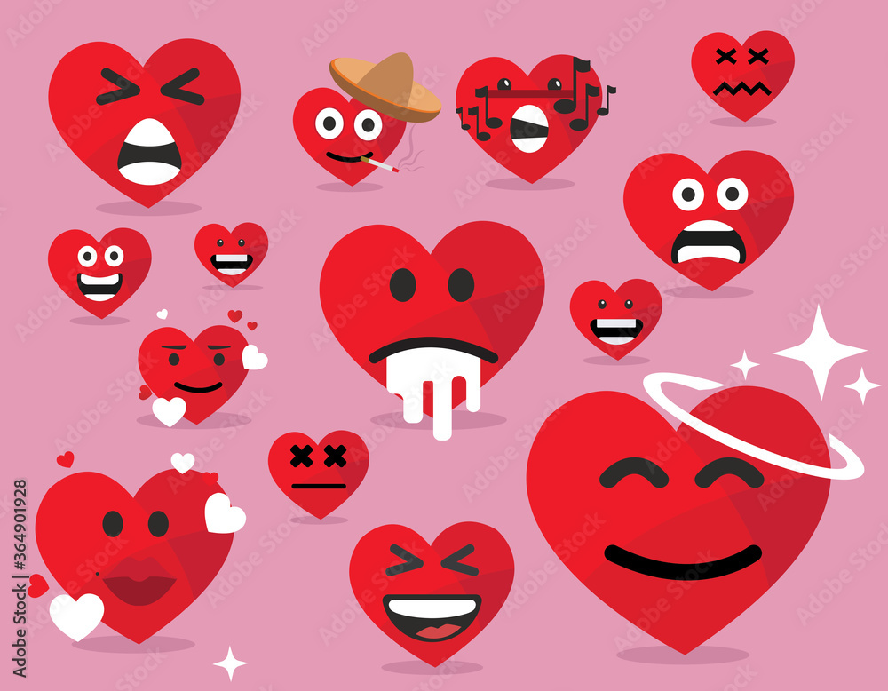 Fototapeta premium Smiley faces group of vector emoticon characters