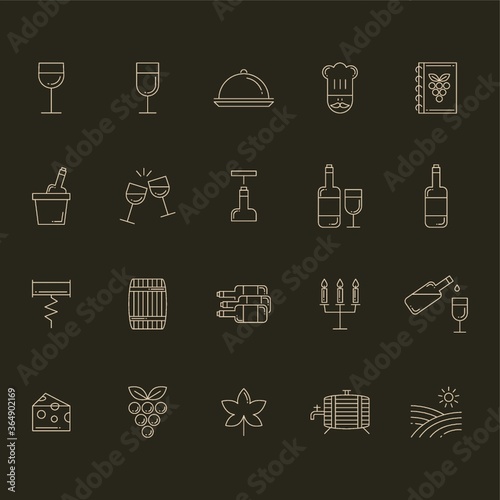 wine icon set