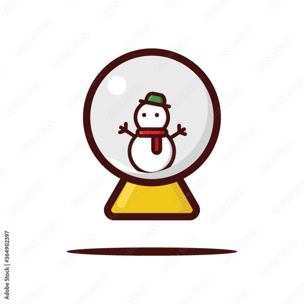 snowman in crystal ball