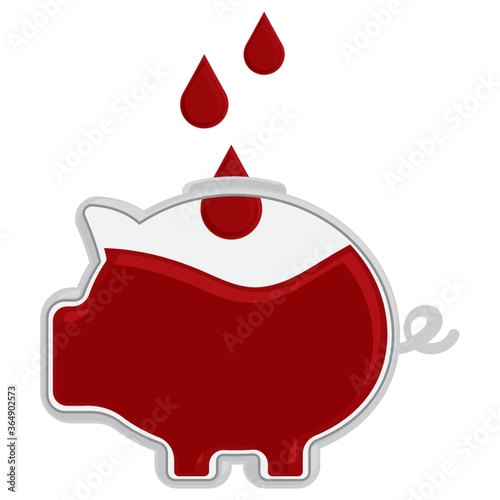 saving blood in piggy bank