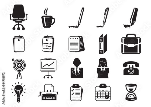 set of office icons