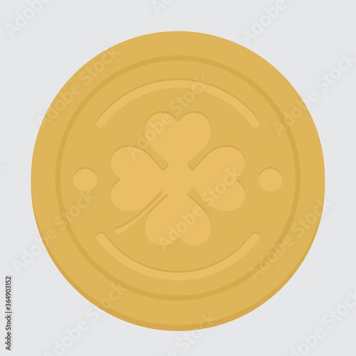 gold coin with clover design