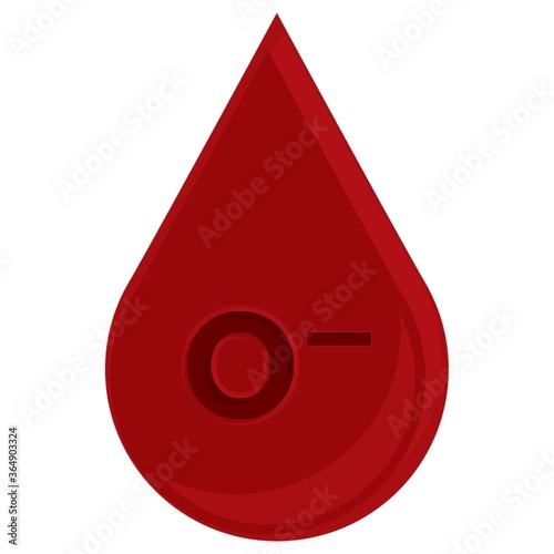 blood drop with blood group o negative