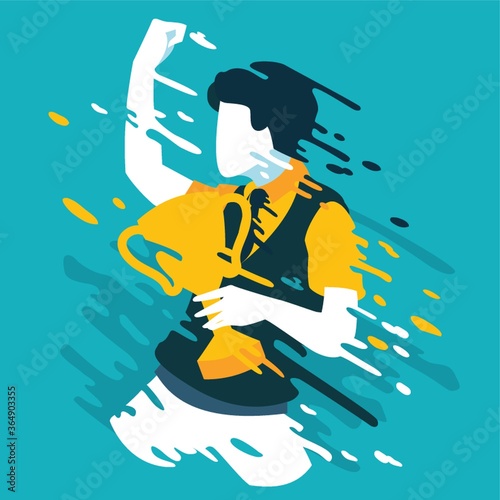 man holding a trophy