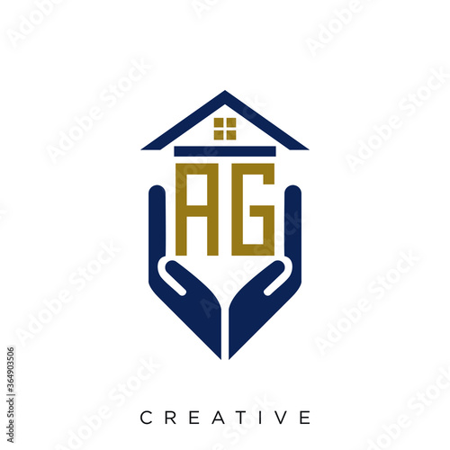 ag logo design vector for real estate