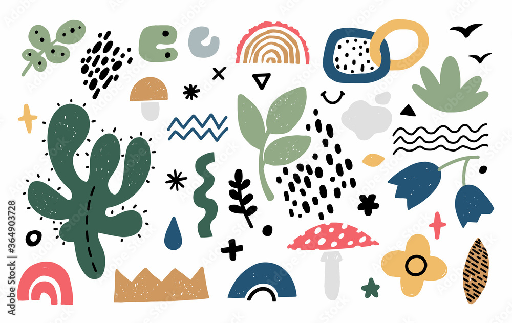 Abstract forest shapes in contemporary blob style. Cuteh hand drawn flower doodle. Modern scandinavian nature art. Summer. autumn, winter forest. Abstract contemporary modern baby vector illustration Abstract forest shapes in contemporary blob style. Cuteh hand drawn flower doodle. Modern scandinavian nature art. Summer. autumn, winter forest. Abstract contemporary modern baby vector illustration