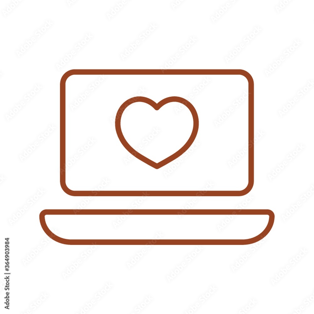 laptop with heart laptop with heart