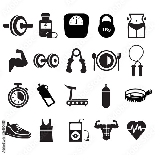 set of fitness icons