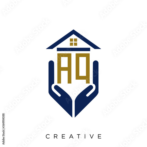 aq logo design vector for real estate