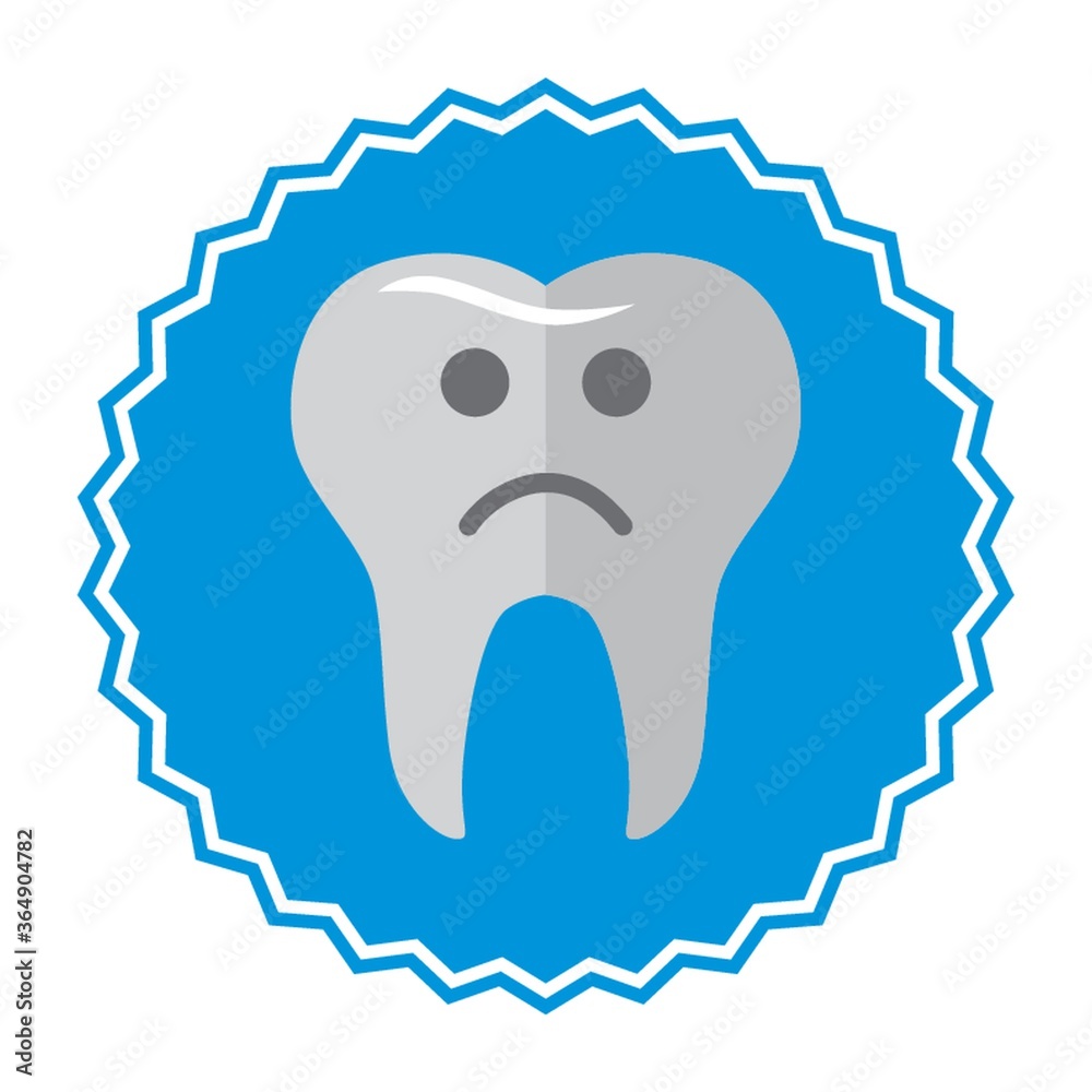 sad face on the tooth