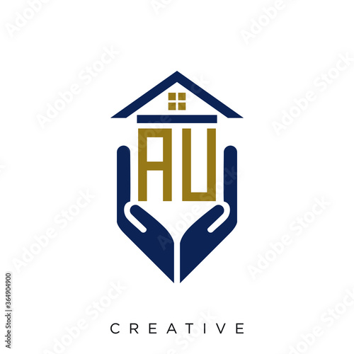 au logo design vector for real estate