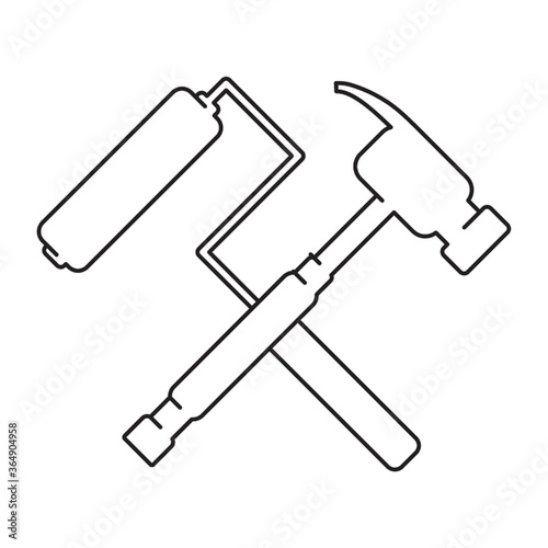 crossed hammer and paint roller