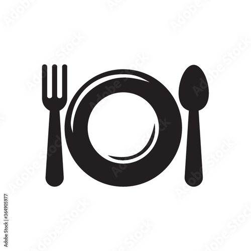 plate, spoon and fork